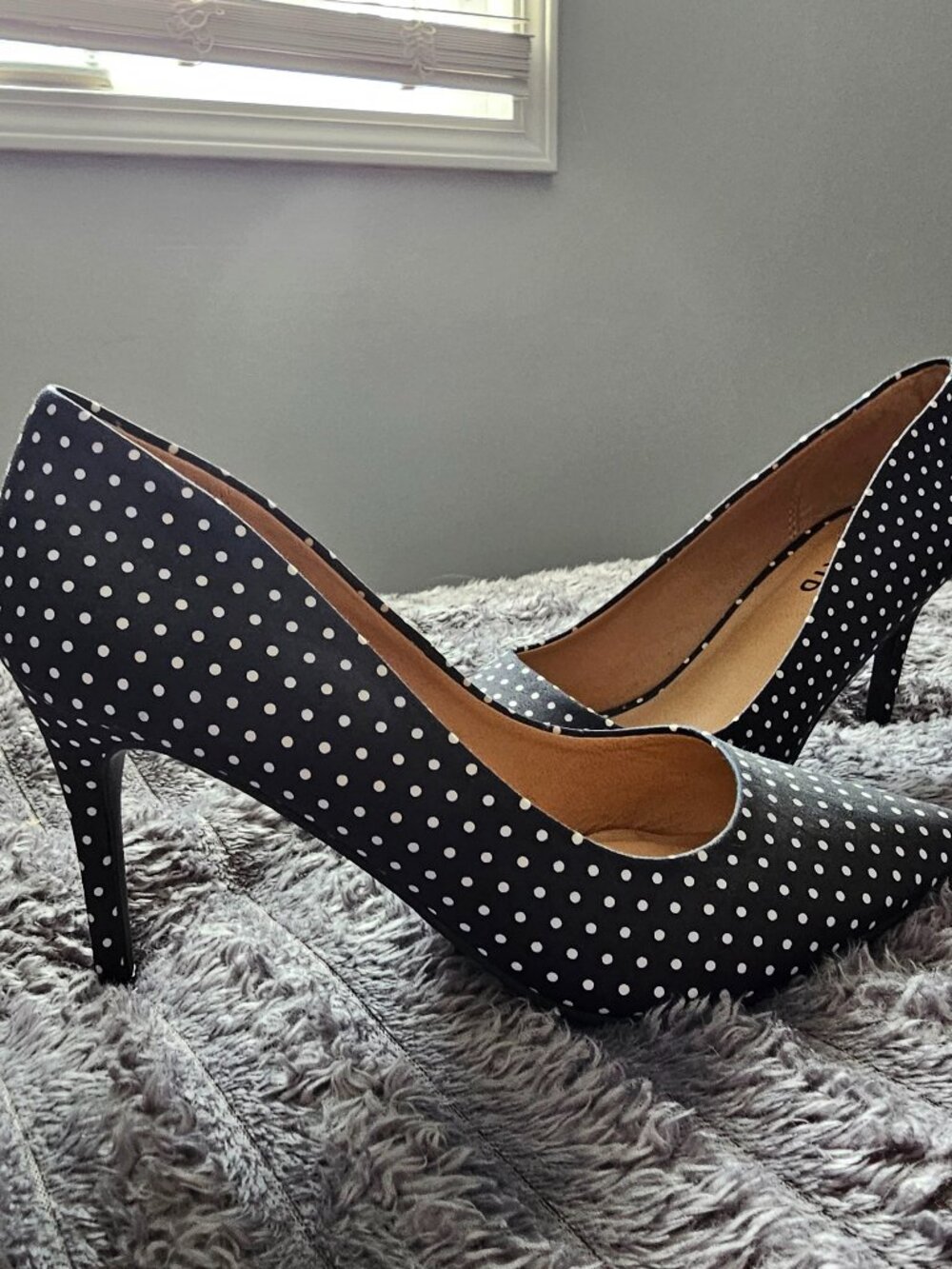 WIDE New Torrid Black Polka Dot Stiletto Pumps 3" Heel